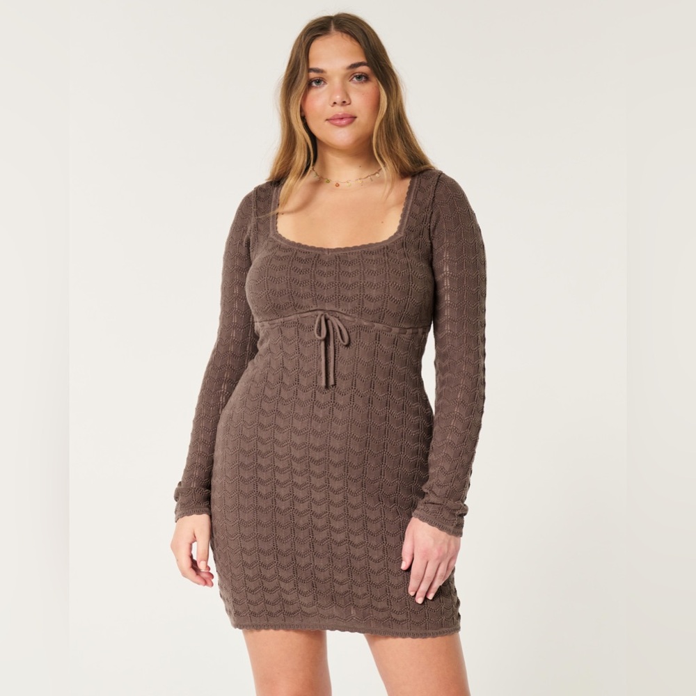 Hollister Brown Knit Mini Dress